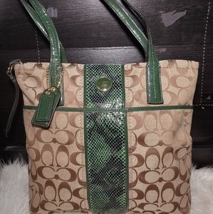 Green Snakeskin Coach Purse